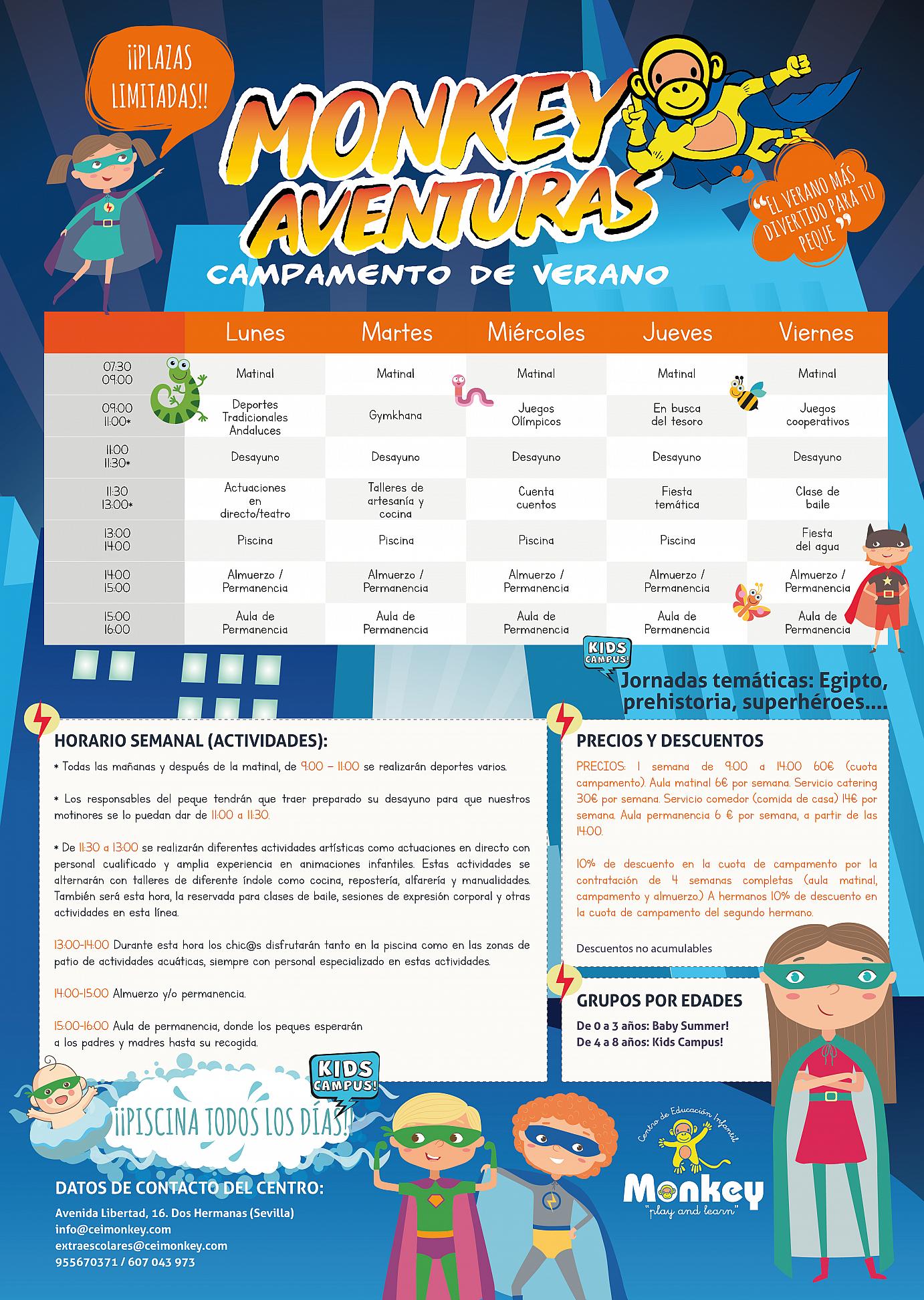 Ya tienes toda la informació sobre el campamento de verano más divertido: Monkey Aventuras 2019