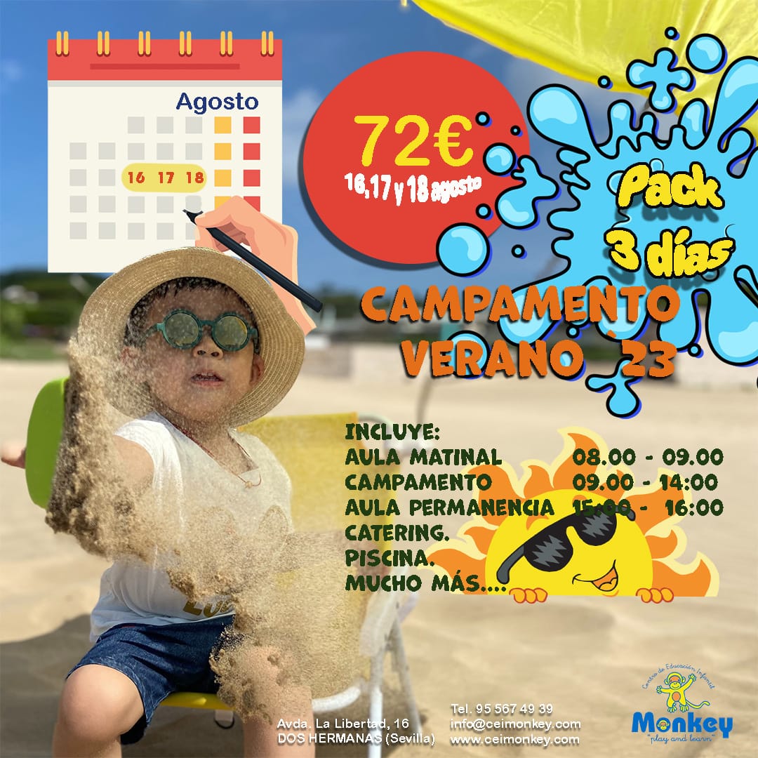 Oferta 3 días de campamento 16, 17 y 18 de agosto. 